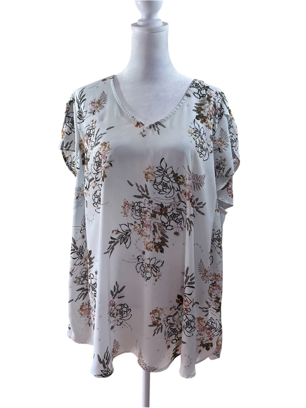 Womens Torrid Short Sleeve Blouse Plus Size 3 Floral Dress Top